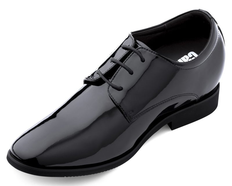 Calden Men's Invisible Height Increasing Elevator Shoes - Black Patent Leather Lace-up Formal Tuxedo Oxfords - 3 Inches Taller - K911929 - Size 6.5 D(M) US - Image 4